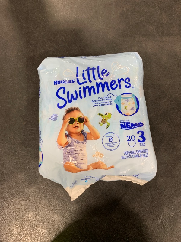 Photo 1 of Huggies Little Swimmers Disposable Swim Diapers, Size 3 (16-26 lbs), 20 Ct