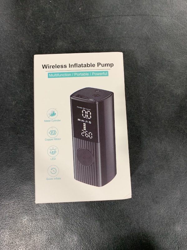 Photo 1 of Tire Inflator Portable Air Compressor, 180PSI Portable Air Compressor with with LED Light, 25000mAh & 3X Faster Inflation Air Pump for Car, Bike, Motorcycle, Ball and more