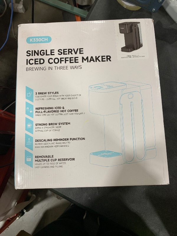Photo 1 of Hot & Iced Coffee Maker with Magnetic K-Pod Organizer (Pods Not Included), Stores 10 Pods, 4-5 Cups Coffee Maker & Single-serve Brewer for K Cup & Grounds, 40oz Removable Water Tank, Black