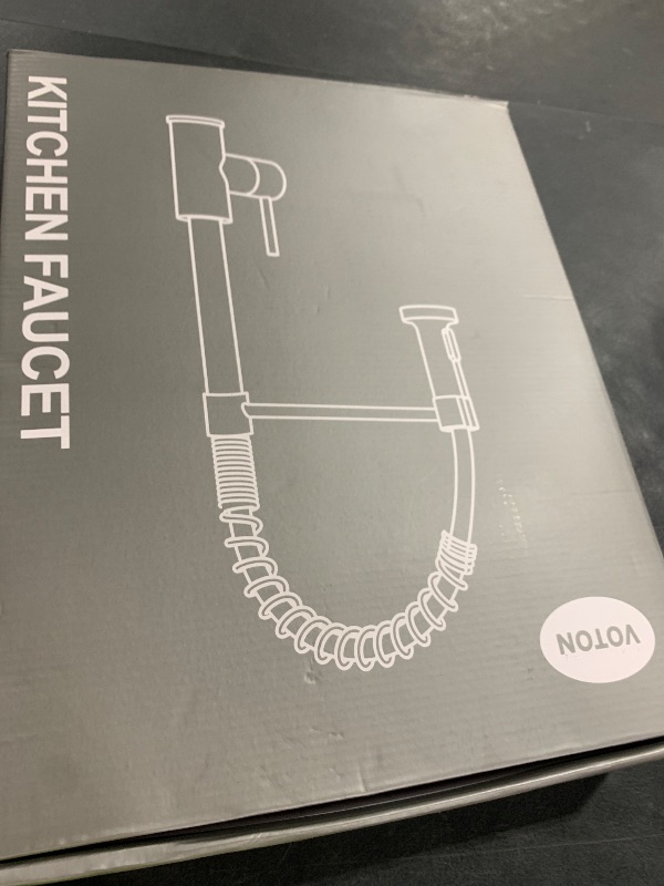 Photo 1 of VOTON Black Kitchen Faucet with Pull Down Sprayer Pull Out Kitchen Sink Faucet Stainless Steel Commercial Spring Farmhouse faucets for Kichen Sink Camper Laundry Utility Rv Bar Sink Faucet