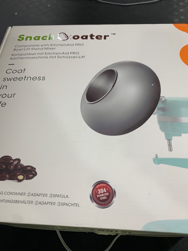 Photo 1 of Aieve Snack Coater Compatible with KitchenAid Bowl-Lift Stand Mixer for Making Chocolate Covered Almonds, Pistachio, Peanut, Freeze Dried Strawberry, Raisin, Macadamia Nuts and Blueberry