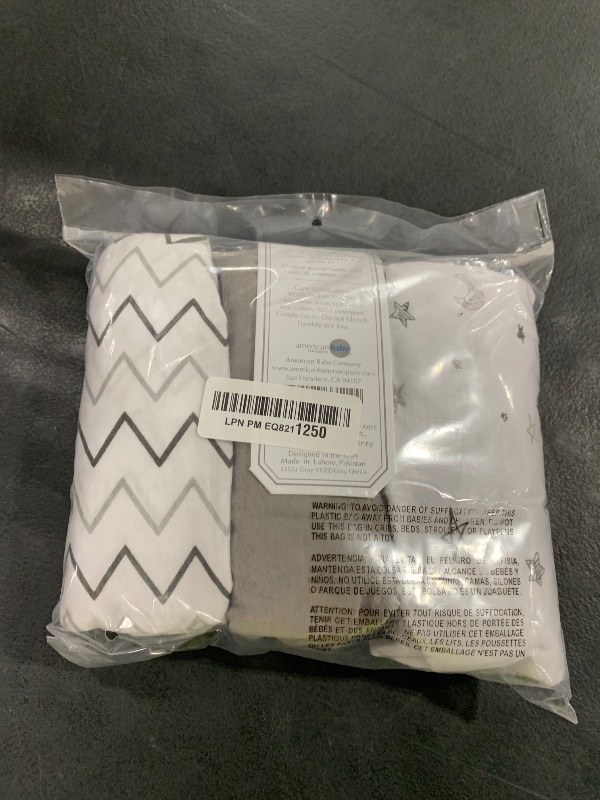 Photo 1 of American Baby Company 3 Pack 100% Natural Cotton Fitted Mini Crib Sheets 38" x 24" - Soft & Breathable Small Nesting Portable Sheets, Fits Pack N Play Mattresses, Gray Star/Zigzag, for Boys & Girls