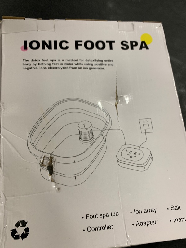 Photo 1 of Ionic Foot Bath Detox Machine, Ionic Foot Spa to Remove Toxins with 2 Arrays, 80 Disposable Foot Bath Liners, Detoxification Sea Salt, Folding Bathtub, Gift for Women & Men
