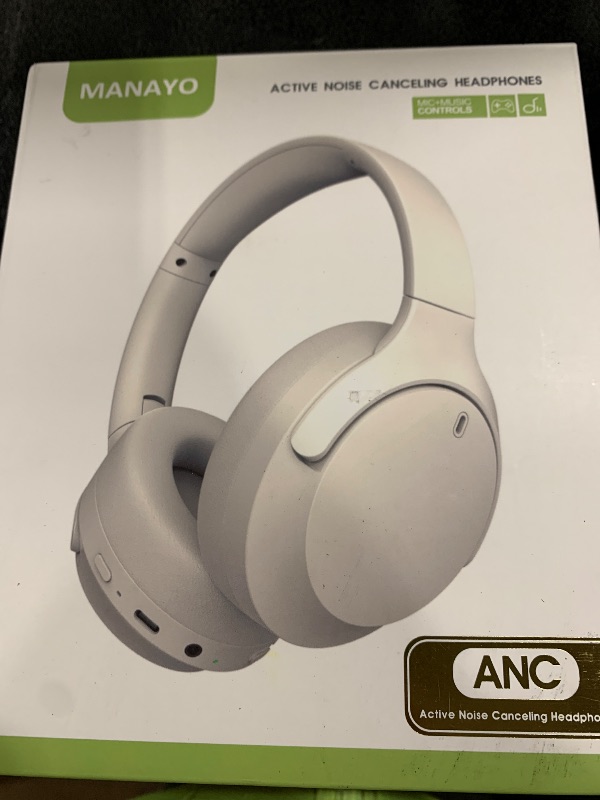 Photo 1 of MANAYO Bluetooth Over Ear Headphones, Foldable and Rotatable Wireless Wired ANC Headphones with Microphone for Cell Phone, Computer, Laptop, 150 Hours Playtime, Bluetooth 5.3v, 38ms Low Latency