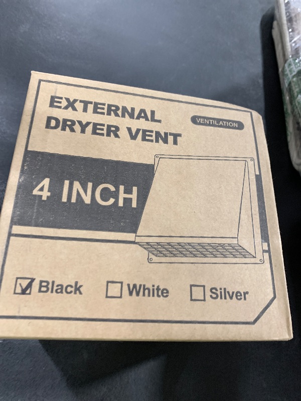 Photo 1 of Hon&Guan 4 Inch Dryer Vent Cover Outside with Removable Mesh, Wall Mount Extractor Vent with Rubber Cushioned Non-Return Flap, High Quality Iron Outside Dryer Vent Cover for House