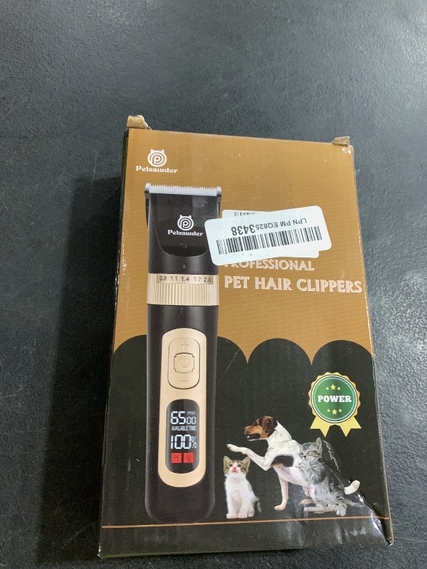 Photo 1 of Petsaunter Dog Clippers for Grooming, 4-Speed & LCD, Low Noise Electric Trimmer for Grooming, Cordless Rechargeable Dog Hair Clippers, Super Quiet for Pets with Thick or Heavy Coats(C95)