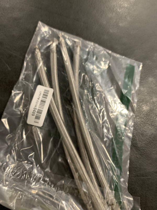 Photo 1 of 4 Pcs Bathroom Faucet Hose Connector Braided Supply Hose 3/8-Inch Female Compression x M10 Male Connector 304 Stainless Steel Kitchen Sink Faucet Connection (12 inch)