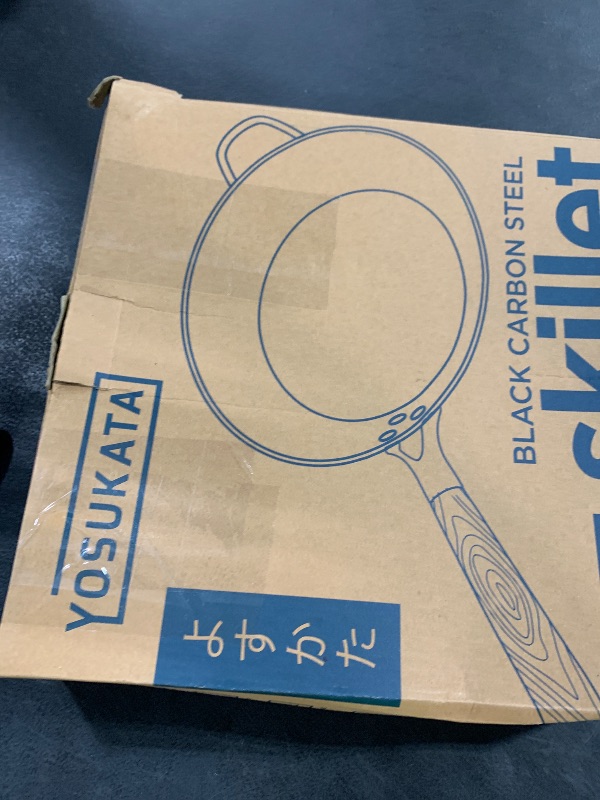 Photo 1 of YOSUKATA 11.8" Carbon Steel Frying Pan – Non-Toxic Pre-Seasoned Skillet with Removable Wooden Handle – Coating-Free Wok-Style Pan for Gas, Induction, Electric, Oven & Grill BBQ
