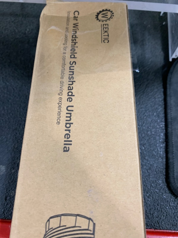 Photo 1 of [2025 Upgrade] Weektic Windshield Sun Shade Umbrella [Urethane Coated Heat Shield] Ultimate Cooling Car Sun Shade Protect Interior from Sun Rays & Keep Cool, Small (53" L x 30" W)