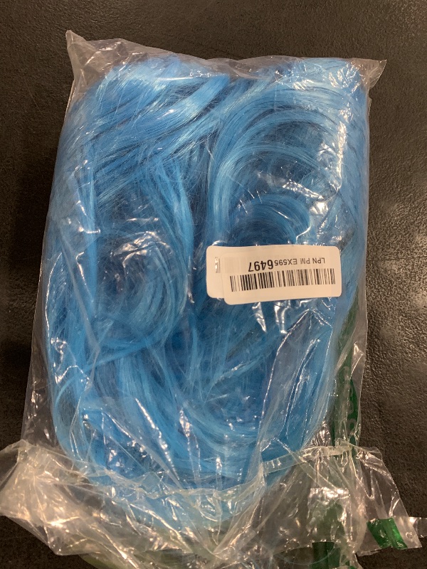 Photo 1 of BERON Blue Wigs for Womens Short Curly Wavy Wig Girls 14 Inch Sky Blue Colored Side Part Wigs Shoulder Length Heat Resistant Synthetic Cosplay Party or Daily Use Wigs