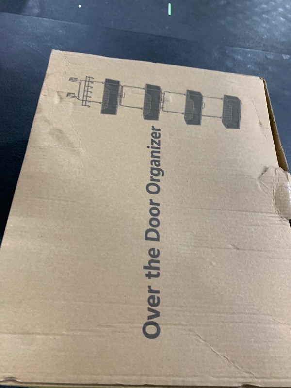 Photo 1 of HapiRm Over Door Organizer Storage - Hanging Door Organizer with 4 Metal Large Capacity Baskets and Adjustable Coat Hook for Bathroom Bedroom Kitchen Pantry Closet Cabinet