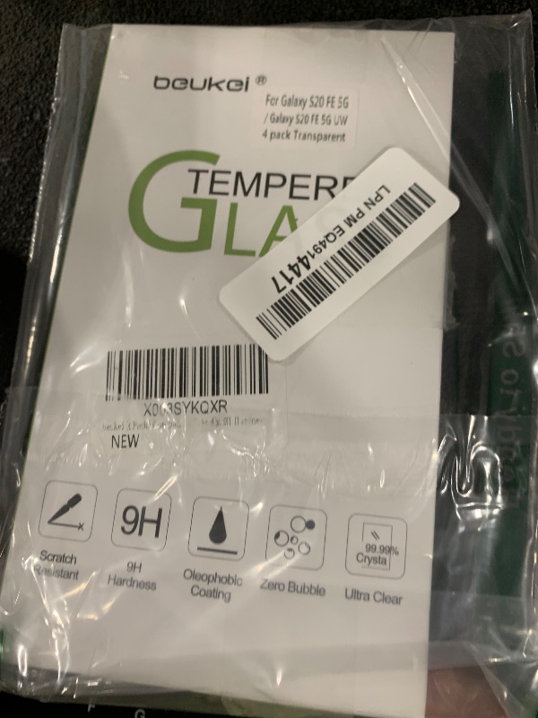 Photo 1 of beukei (4 Pack) Compatible for Samsung Galaxy S20 FE 5G / Galaxy S20 FE 5G UW [ Not Fit S20/S21FE/S21] Screen Protector Tempered Glass,Touch Sensitive,Case Friendly, 9H Hardness