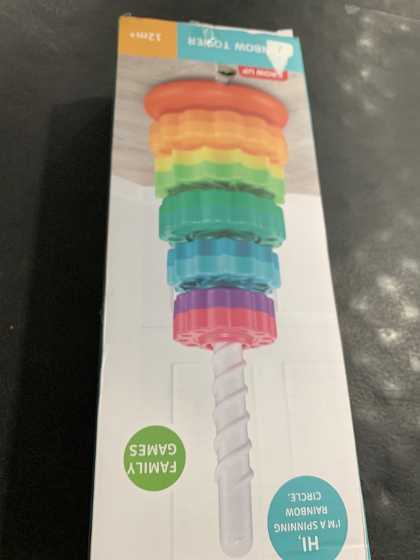 Photo 1 of JUXUE Baby Spinning Stacking Toys for Toddlers 1-3, Rainbow Ring Stacker Montessori Toys for Babies 6-12 Months, 1 2 3 One Year Old Girl Boy Christmas Birthday Gifts, Autism Sensory Learning Toy