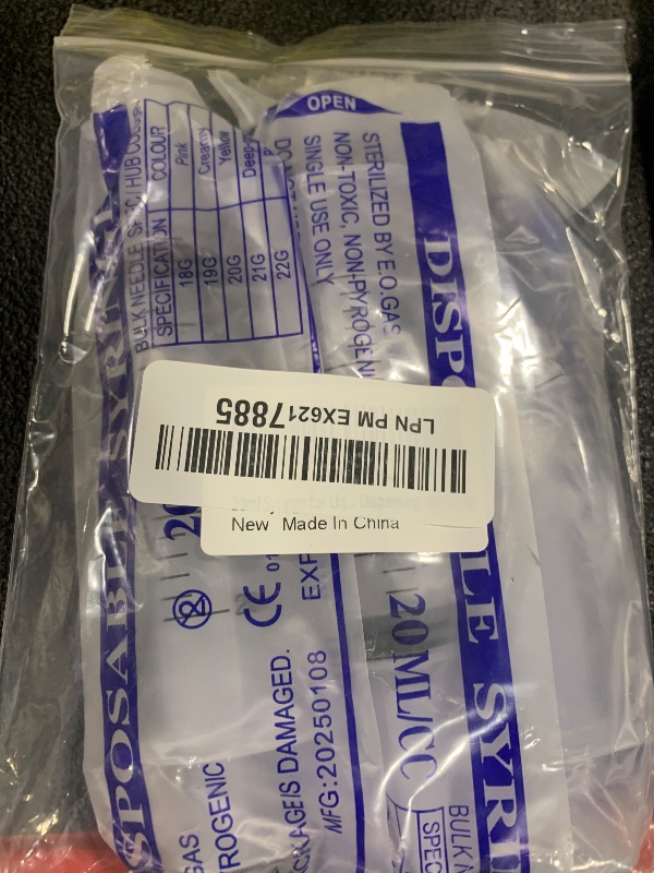 Photo 1 of 20ml Syringe for Liquid, Oral, Scientific Labs, Measurement, Dispensing, with Cap- 3 Pack 20ml Syringes
