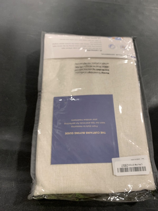 Photo 1 of 100% Blackout Shield Linen Blackout Curtains for Bedroom 84 Inches Long, Back Tab/Rod Pocket Living Room Drapes, Thermal Insulated Blackout Curtains 2 Panels Set, 50" W x 84" L, Cream