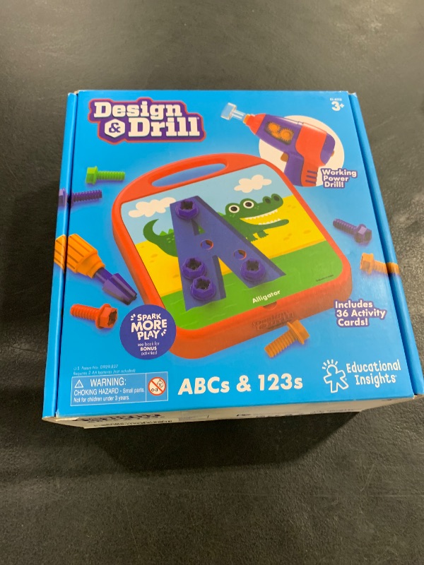 Photo 1 of Educational Insights Design & Drill ABCs & 123s - Construction Toys & Toddler Tools, Kids Tool Set with Real Electric Drill Toy, Preschool Learning Activities, Building Kits and Gifts for Ages 3+