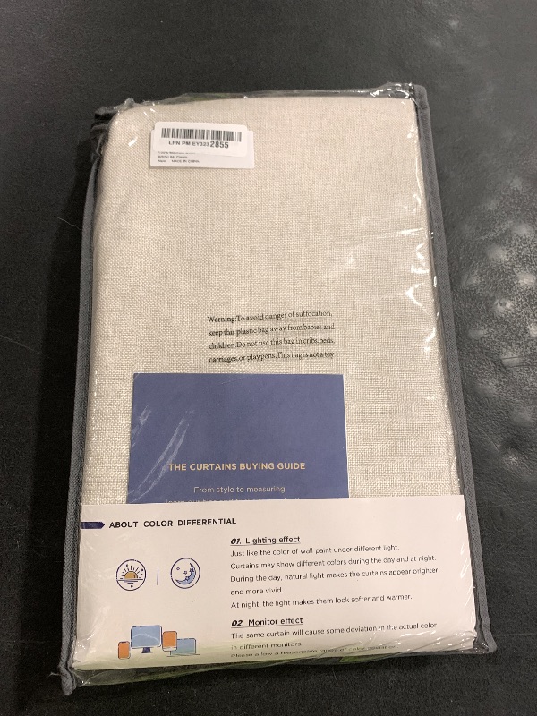 Photo 1 of 100% Blackout Shield Linen Blackout Curtains for Bedroom 84 Inches Long, Back Tab/Rod Pocket Living Room Drapes, Thermal Insulated Blackout Curtains 2 Panels Set, 50" W x 84" L, Cream