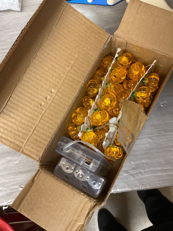 Photo 1 of TURNMEON Fall Decor 2 Pack 3D Halloween Lights Fall Halloween Decorations Total 20Ft 40LED Warm White Pumpkin String Lights Battery Operated Orange Lights for Thanksgiving Decor Home Indoor Outdoor