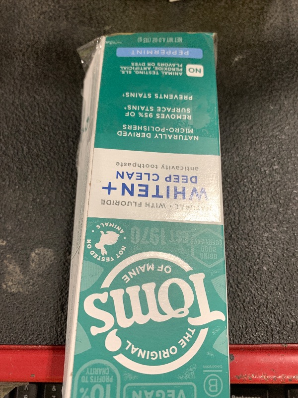 Photo 1 of Tom’s of Maine Whiten Plus Deep Clean Whitening Toothpaste, Natural Whitening Toothpaste with Plant-Based Cleansers, Enamel Safe Formula, Whitens Without Causing Sensitivity, Peppermint, 4.0 oz exp date 06/2027