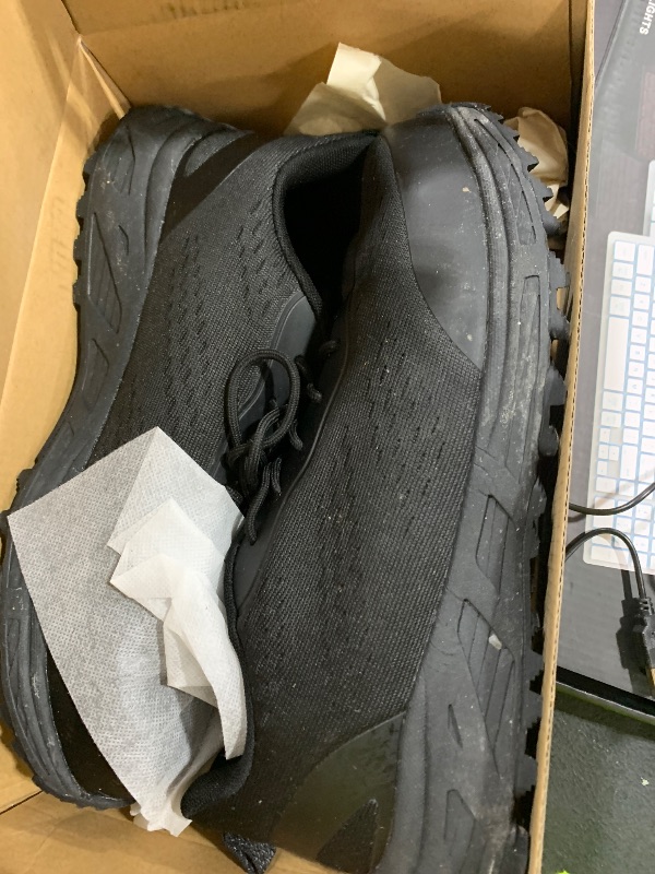 Photo 1 of VikoViren Steel Toe Shoes for Men Women Comfortable Lightweight Safety Work Shoes Non Slip Puncture Proof Indestructible Construction Steel Toe Sneakers All Black M10.5
