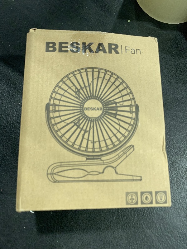 Photo 1 of BESKAR USB Clip on Fan, Portable Small Fan with Cord Powered, 3 Speeds Strong Airflow, with Sturdy Clamp, Quiet Personal Desk Fan
