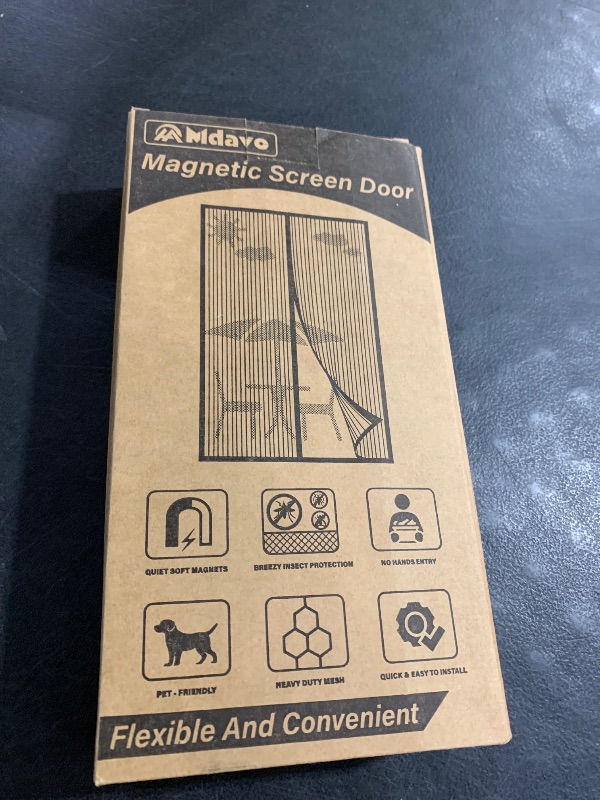 Photo 1 of Mesh Screen with Magnetic Closure-Keeps Bugs Out Let Breeze in, Heavy Duty - Pet and Kid Friendly, Works with Front, Sliding Doors (38 x 82 Inch)