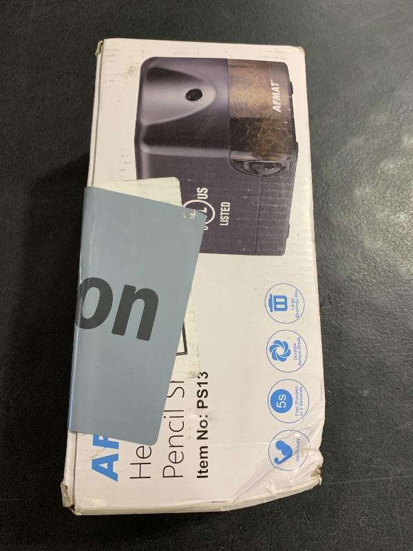 Photo 1 of AFMAT Electric Pencil Sharpener, Heavy Duty Classroom Pencil Sharpeners for 6.5-8mm No.2/Colored Pencils, UL Listed Industrial Pencil Sharpener w/Stronger Helical Blade, Model S230(Item No. PS13)