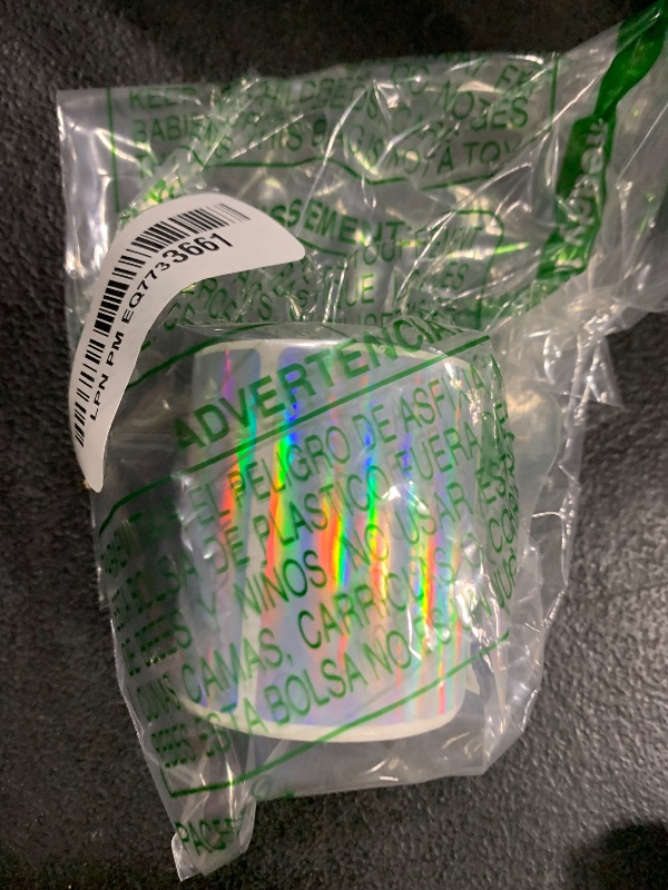 Photo 1 of FLYQGGO 2 inch Circle Holographic Thermal Sticker Labels, Thermal Labels Sticker Rainbow Glitter for Price, Barcode, Name, DIY Custom Logo Design Aurora Sliver(200Pcs/Roll)