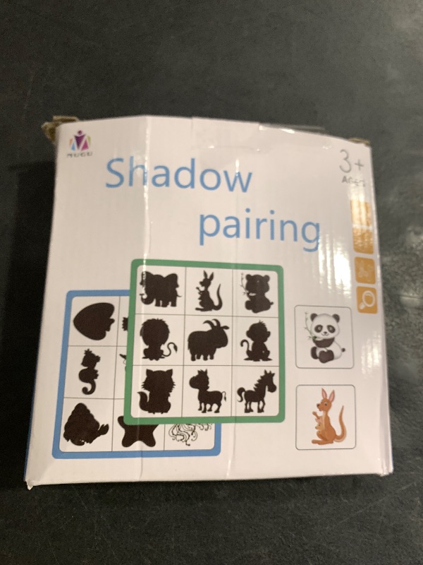 Photo 1 of WNWL Wooden Shape Matching Games, Shadow Matching Puzzle Games Montessori Wooden Sorting and Stacking Toys, Children's Image Play Toys, Boys, Girls Preschool Learning Toys Activity Gifts (White)