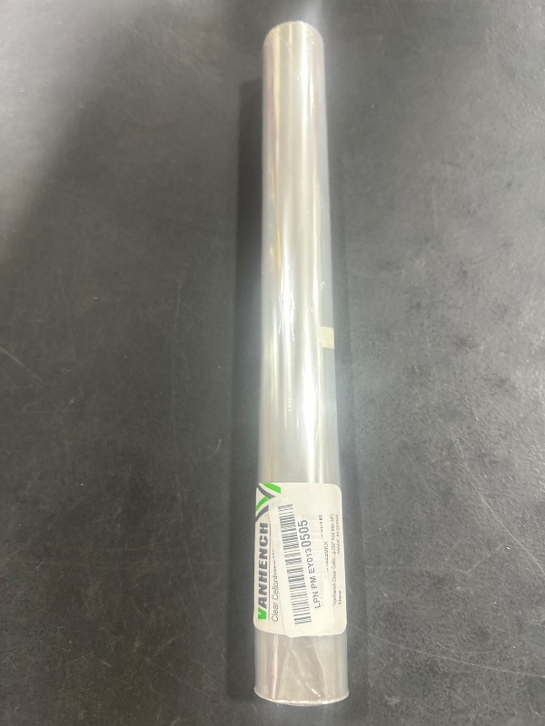 Photo 1 of Vanhench 50 ft Clear Cellophane Wrap, 32" x 50' Folded 3Mil Thick Cellophane Wrap Roll for Gift Basket Treats Bouquet Flower Wrapping, Clear Plastic Wrap Valentines Easter Wrapping Paper (32" fold into 16")