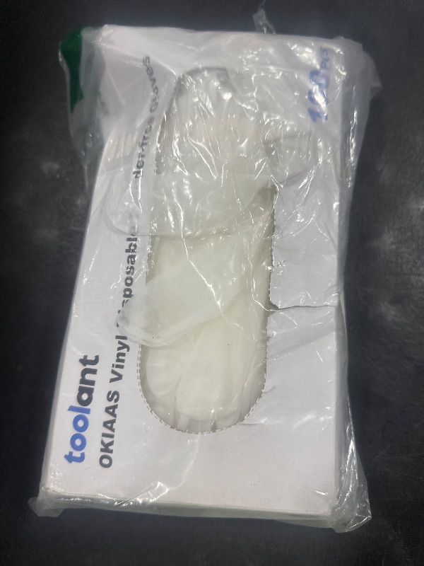 Photo 1 of OKIAAS Disposable Gloves S, Food Safe, Bulk of 100 Pcs|Latex and Powder-Free Clear Vinyl Gloves for Cleaning, Food Prep