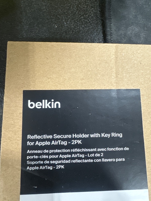 Photo 1 of Belkin Apple AirTag Reflective Secure Holder w/Key Ring - AirTag Keychain - AirTag Holder - AirTag Keychain Accessories - Reflective & Scratch Resistant AirTag Case w/Raised Edges - 2-Pack Black