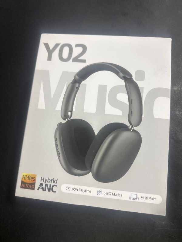 Photo 1 of Wentronic Y02 Active Noise Cancelling Headphones,60H Battery,5 EQ Music Modes,Hi-Res Audio,Deep Bass,Foldable Wireless Over Ear Bluetooth 5.4 Headset,Breathable Leather Earpads (Grey)