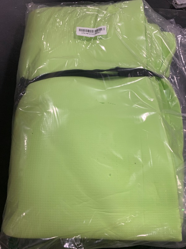 Photo 1 of Extra Thick Yoga Mat- Non Slip Comfort Foam, Durable Exercise Mat For Fitness, Pilates and Workout With Carrying Strap By Wakeman Fitness (Green)