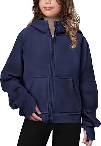 Photo 1 of Arshiner Girls Zip Up Hoodies Teen Hooded Sweatshirts Fleece Jackets Kids Fall Fashion Outfits Winter Clothes