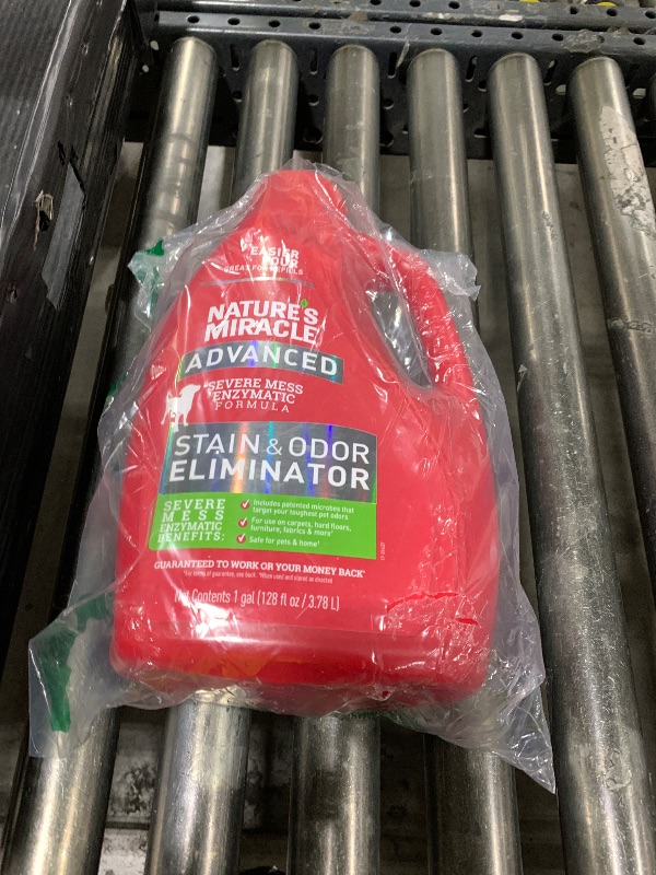 Photo 1 of Nature’s Miracle Advanced Stain And Odor Eliminator for Dogs, Fresh Scent, Severe Mess Enzymatic Formula For Tough Pet Messes, 1 Gallon