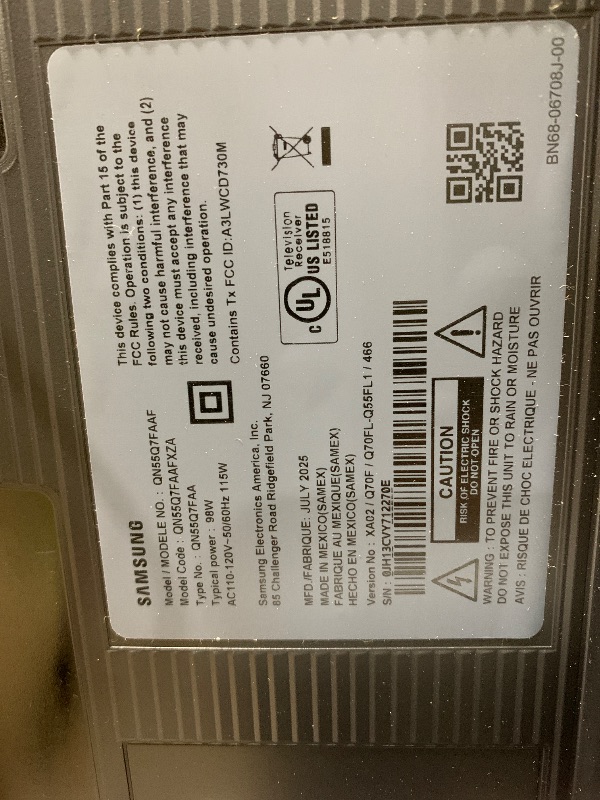 Photo 1 of Samsung 55-Inch Class QLED Q7F Series Samsung Vision AI Smart TV (2025 Model, 55Q7F) Quantum HDR, Object Tracking Sound Lite, Q4 AI Gen1 Processor, 4K upscaling, Gaming Hub, Alexa Built-in