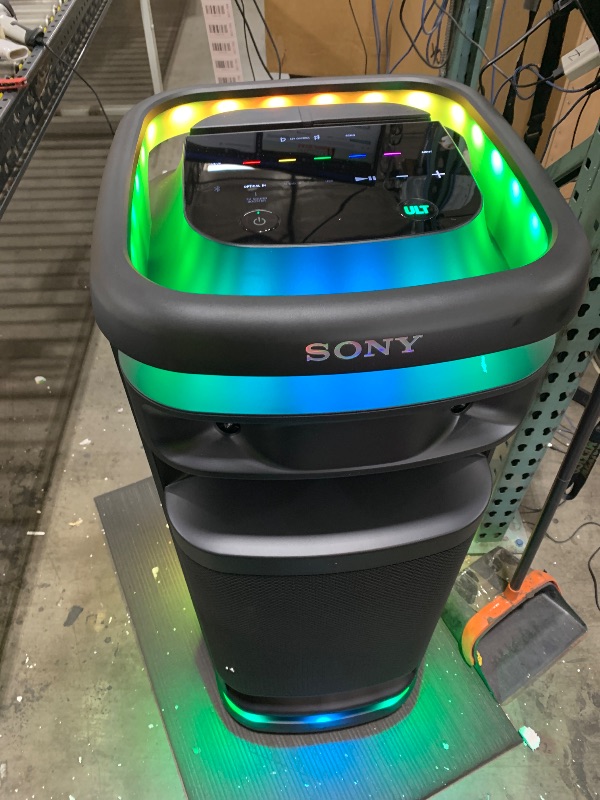 Photo 1 of Sony ULT Tower 10 Bluetooth Karaoke Party Speaker with Powerful Bass, 360° Sound and Party Lights, Included Wireless Microphone – New