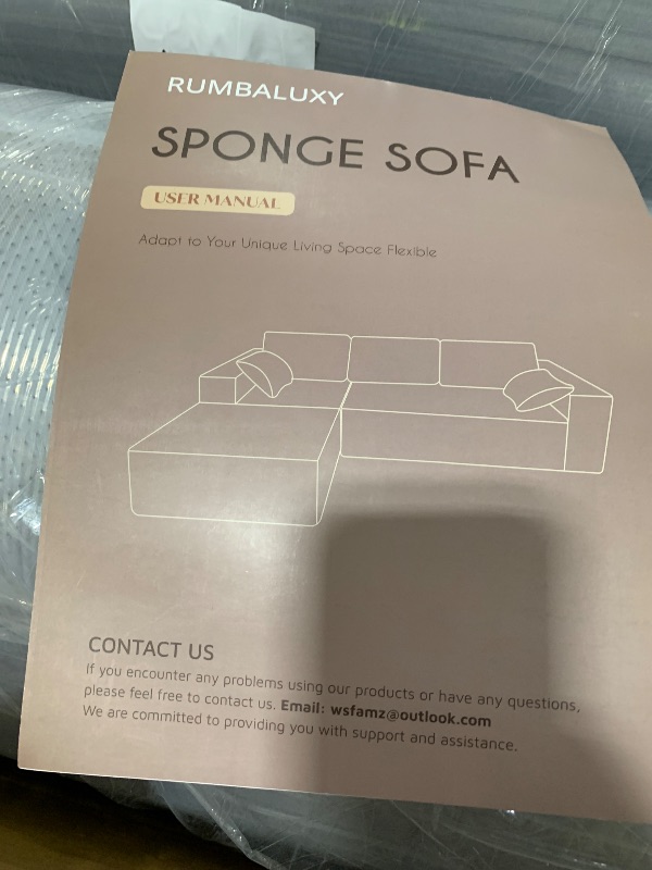 Photo 1 of  Modular Sectional Sofa – Plush Corduroy Couch with Deep Seat, High-Resilience Sponge, No Assembly Required (Dark Grey, 108" - L Shape) 
