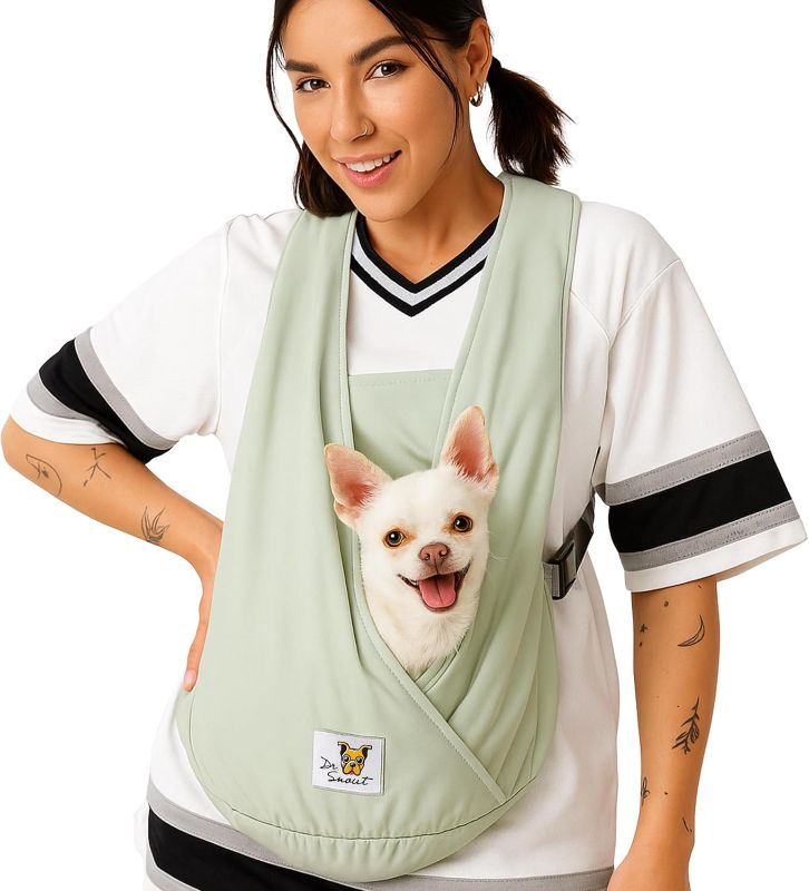 Photo 1 of  Dr. Snout Dog Carriers for Small Dogs - Ergonomic Dog Sling & Cat Sling Carrier Chest - Durable, Washable, Adjustable for Small Pets, Cats - Safe for Long Walks, Public Transport & Stores 
