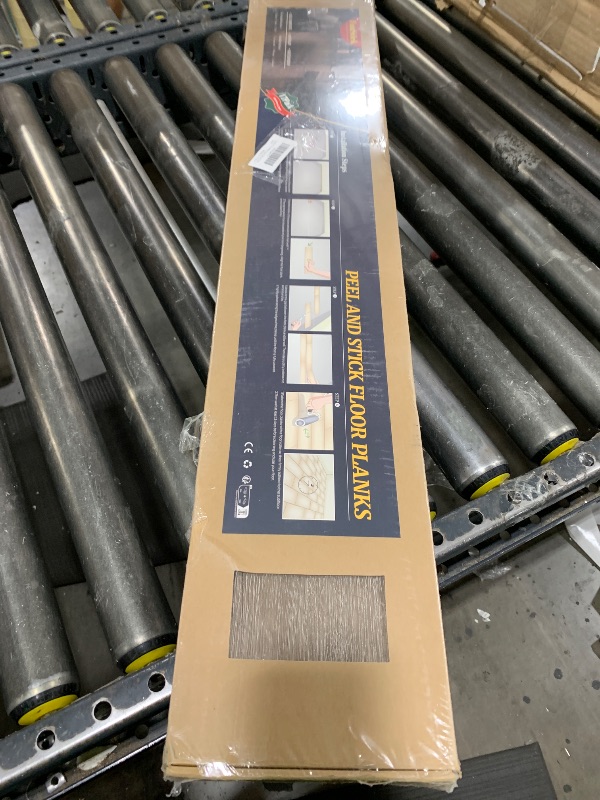 Photo 1 of FunStick 6"x36" 17 Pcs Peel and Stick Floor Tile Brown Retro Wood Look Vinyl Plank Flooring Peel and Stick Vinyl Flooring Waterproof Stick on Floor Tiles for Bathroom Kitchen Basement Laminate Sheets