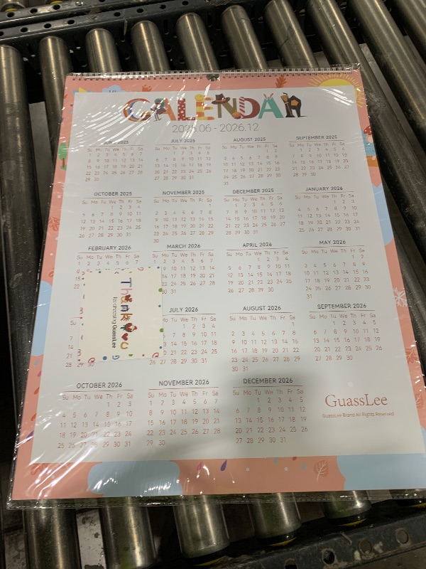 Photo 1 of GuassLee Extra Large Wall Calendar 2026-2027, 18-Month Vertical Wall Calendar 2026, Jan. 2026 to Jun. 2027, 17" X 22" Paper Hanging Planner with Thick Paper Spiral Bound for Office Home Organizing