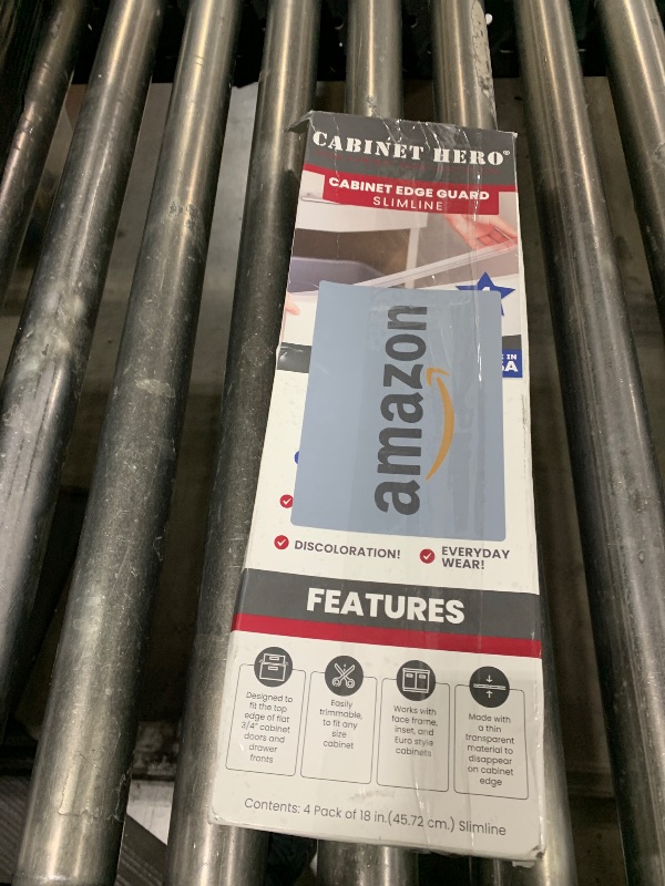 Photo 1 of Cabinet Hero Slimline Cabinet Edge Protector - Prevents Chipping, Wear, Discoloration - Drawer Edge Guard, Bumper for Drawer - Easy Slip-On Installation - 3/4" Thick, 18" Length, Clear, Pack of 4