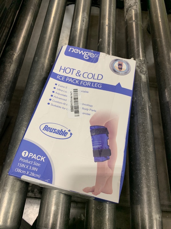 Photo 1 of NEWGO Shin Splint Ice Pack for Injuries, Calf Ice Pack Wrap for Shin Splint, Calf Strain, Post-Run, Tight Muscles, Leg Ice Wrap Gel Cold Pack for for Running Injuries - with Soft Plush Backing