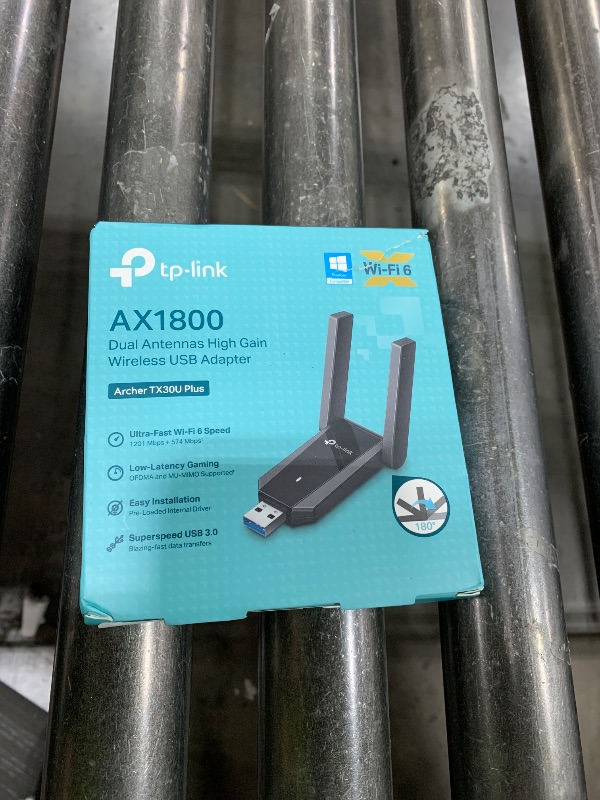 Photo 1 of TP-Link USB 3.0 WiFi Adapter for Desktop PC (Archer TX30U Plus)-AX1800 WiFi 6 Dual-Band Plug and Play Wireless Network Adapter with 2.4GHz, 5GHz, 2×High Gain Antenna, WPA3, Supports Windows 11/10