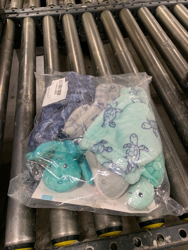 Photo 1 of Hudson Baby Unisex Baby Animal Face Security Blanket, Ocean Friends 3-Pack, One Size