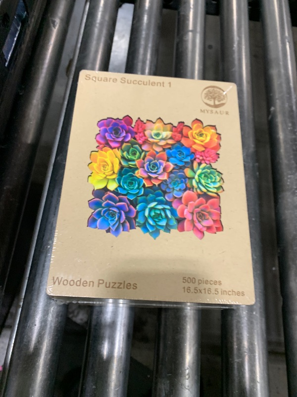 Photo 1 of MYS A·U·R Puzzles for Adults 500 Pieces, Square Succulent Wooden Puzzles, 5MM Thick Unique Shaped Flower Jigsaw Puzzles Birthday Gifts for Kids Family Game 16.5 * 16.5inch