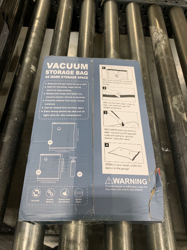 Photo 1 of 10 Pack Vacuum Storage Bags with Pump, 5 Jumbo and 5 Large Space Saver Vacuum Storage Bags, Vacuum Seal Bags for Clothing, Comfoters, Pillows, Blanket, Bedding
