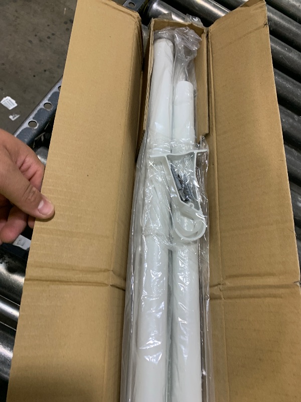 Photo 1 of White Tension Curtain Rod 51-165In, Long Adjustable Curtain Rod No Drilling for Window or Bathroom, Outdoor Curtain Rod for Patio, Easy to Install, Never Rust, Rod Diameter 1.26 Inches-White