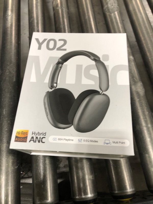 Photo 1 of Wentronic Y02 Active Noise Cancelling Headphones,60H Battery,5 EQ Music Modes,Hi-Res Audio,Deep Bass,Foldable Wireless Over Ear Bluetooth 5.4 Headset,Breathable Leather Earpads (Grey)